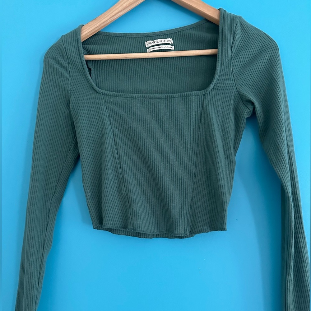 Green Cropped Urban Outfitters Long Sleeve